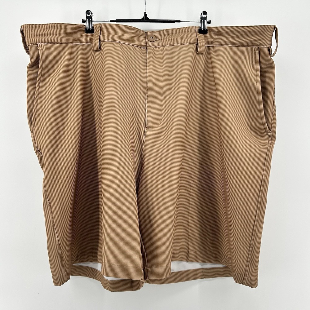 Reebok Golf‎ Shorts Mens 48 Tan Khaki Microstripe Big Tall Chino Performance